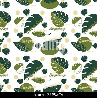 Summer tropic seamless pattern vector design Stock Vector