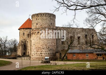 Old Livonian castle in Cesis, Latvia Stock Photo