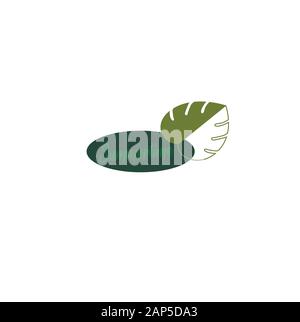 Summer logo botany style - Summer time - vector logo layout with tropic leaf Stock Vector
