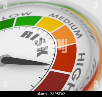 Color scale with arrow from red to green. The measuring device icon ...