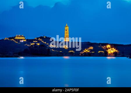 Bai Dinh Pagoda - The biggiest temple complex in Vietnam in Trang An, Ninh Binh Stock Photo