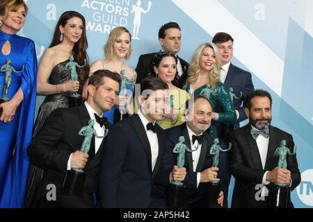 19 January 2020 - Los Angeles, California - Caroline Aaron, Marin Hinkle, Rachel Brosnahan, Alex Borstein and Matilda Szydagis, Kevin Pollak, Tony Shalhoub, Michael Zegen, Luke Kirby, The Marvelous Mrs. Maisel Cast. 26th Annual Screen Actors Guild Awards held at The Shrine Auditorium. (Credit Image: © AdMedia via ZUMA Wire) Stock Photo