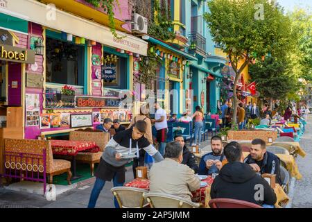 Türkei, Istanbul, Sultanahmet, Yerebatan Caddesi, Cafe Stock Photo