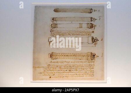 Atlantic Codex Codice Atlantico, Atlantic Codex original drawings by Leonardo da Vinci ...