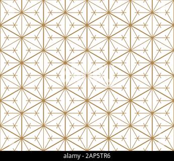 Fine seamless japanese pattern kumiko for shoji screen.Great design for any purposes. Japanese pattern background vector.Average and thick lines.Diamo Stock Vector