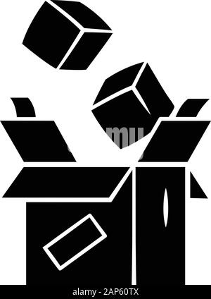 packaging and wrapping parcel glyph icon vector illustration Stock ...