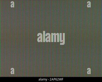 LCD screen macro detail with visible RGB pixels Stock Photo