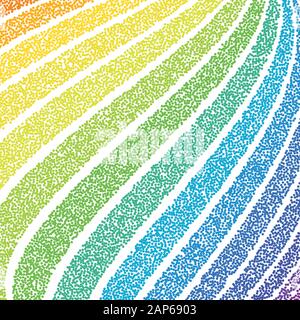 rainbow color dots that makes a swirl stripes. colorful dotted elements. halftone vector background Stock Vector