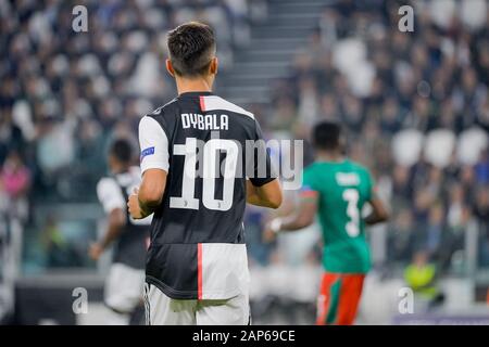 Turin - Oct 22, 2019: Paulo Dybala 10. Juventus - Lokomotiv Moscow. UEFA Champions League. Mathcday 3. Allianz Stadium. Stock Photo