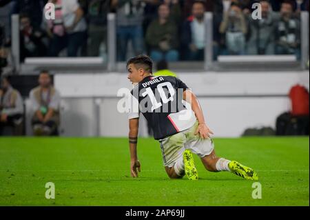 Turin - Oct 22, 2019: Paulo Dybala 10. Juventus - Lokomotiv Moscow. UEFA Champions League. Mathcday 3. Allianz Stadium. Stock Photo