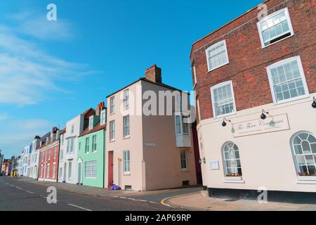 Deal England - August 19 2019; Buildings along one side Beach Street including The Three Compasses Free House. Stock Photo