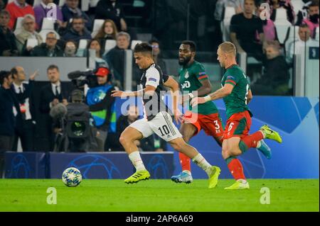 Turin - Oct 22, 2019: Paulo Dybala 10. Juventus - Lokomotiv Moscow. UEFA Champions League. Mathcday 3. Allianz Stadium. Stock Photo