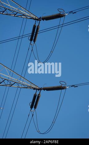 Electricity pylons in Birmingham, England,UK Stock Photo