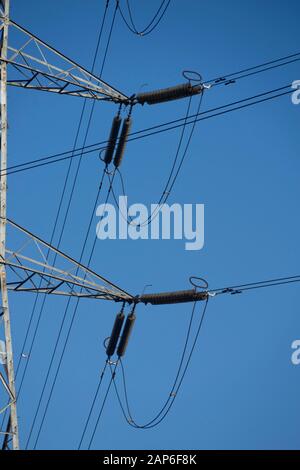 Electricity pylons in Birmingham, England,UK Stock Photo