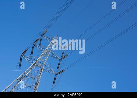 Electricity pylons in Birmingham, England,UK Stock Photo