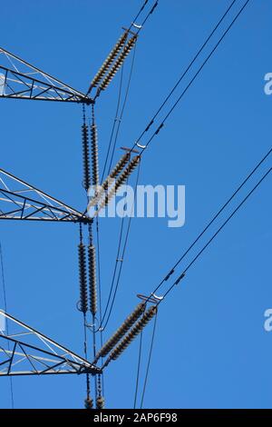 Electricity pylons in Birmingham, England,UK Stock Photo