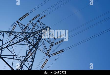 Electricity pylons in Birmingham, England,UK Stock Photo