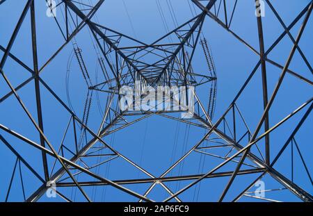 Electricity pylons in Birmingham, England,UK Stock Photo