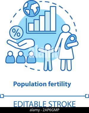 Population fertility concept icon. Birthrate idea thin line illustration. Birth control in different countries. Planned parenthood. Vector isolated ou Stock Vector