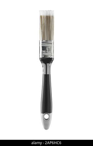 A 1' 25.4mm one inch decorators paint brush on white with clipping path Stock Photo