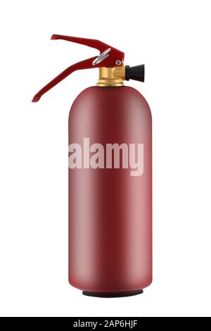 A fire extinguisher 1kg showing release pin isolated on white with clipping path Stock Photo