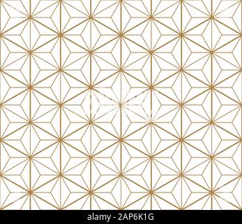 Fine seamless japanese pattern kumiko for shoji screen.Great design for any purposes. Japanese pattern background vector.Average and thick lines.Diamo Stock Vector