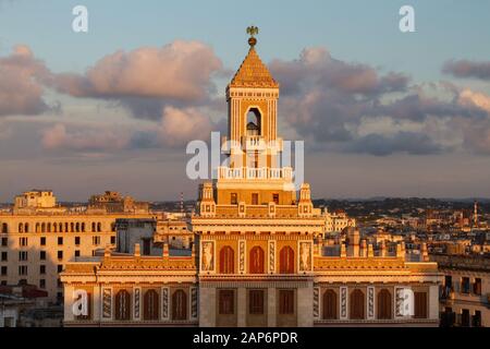 Bacardi building with tower and eagle statue on top in late afternoon sun Stock Photo