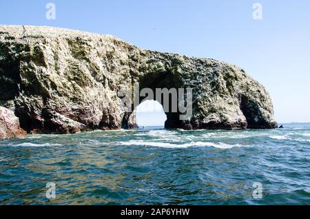 Natural arch in Paracas National Reserve, Stock Photo