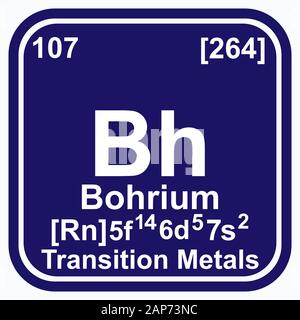 Bohrium Periodic Table of the Elements Vector illustration eps 10 Stock Vector