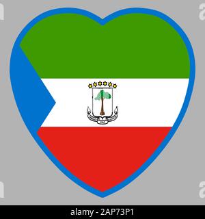 Equatorial Guinea Flag In Heart Shape Vector Stock Vector