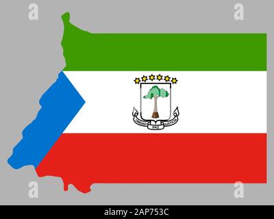 Equatorial Guinea Map Flag Vector Stock Vector
