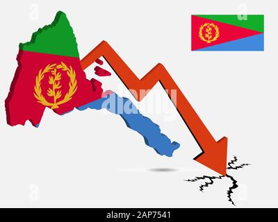 Eritrea economic crisis vector illustration Eps 10 Stock Vector