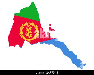 Eritrea Map flag Vector illustration eps 10 Stock Vector