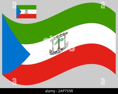 Wave Equatorial Guinea Flag Vector Stock Vector