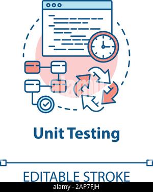 Unit testing concept icon. Software development stage idea thin line ...
