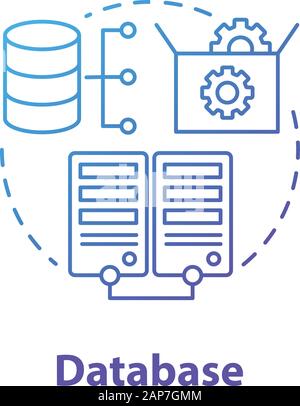 Database concept icon. Software development tools idea thin line illustration. Mobile device programming and coding. Application management and optimi Stock Vector