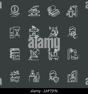 Pulp and paper industry chalk icon. Canvas production. Blank sheet on ...