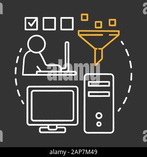 Black box testing chalk concept icon. Software development idea thin line illustration. Behavioral testing. Application program functions verification Stock Vector