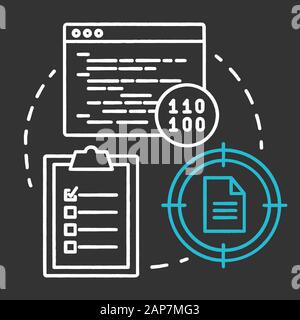 Compliance testing chalk concept icon. Software development stage idea thin line illustration. Conformance testing. Application programming. System ch Stock Vector
