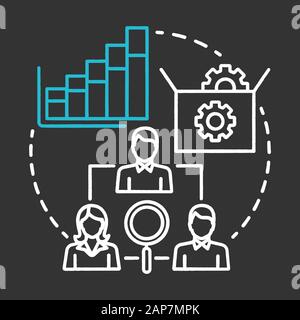 Test managers chalk concept icon. Software development idea thin line illustration. App programming. System functionality check. IT project management Stock Vector