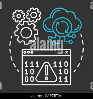 Recovery testing chalk concept icon. Software development managment idea thin line illustration. Crash test. Program workflow, app perfomance. IT proj Stock Vector