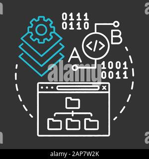 Integration testing chalk concept icon. Software development stage idea thin line illustration. Application perfomance verification. IT project managm Stock Vector