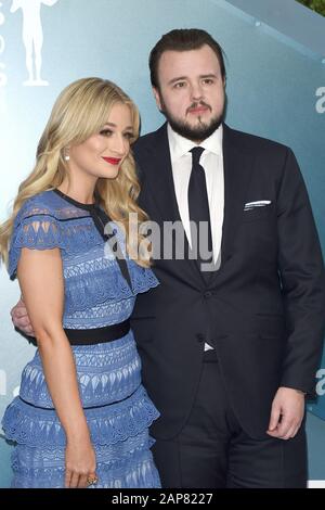 January 19, 2020, Los Angeles, CA, USA: LOS ANGELES - JAN 19:  Rebecca April May, John Bradley at the 26th Screen Actors Guild Awards at the Shrine Auditorium on January 19, 2020 in Los Angeles, CA (Credit Image: © Kay Blake/ZUMA Wire) Stock Photo