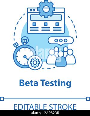 Beta testing turquoise concept icon. Software development stage idea thin line illustration. Application perfomance verification. IT project managment Stock Vector