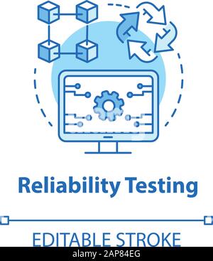 Reliability testing turquoise concept icon. Software development idea thin line illustration. App programming. Failure-free perfomance. IT project. Ve Stock Vector