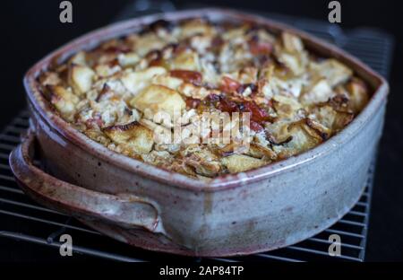 Apple-Matzoh Kugel Stock Photo