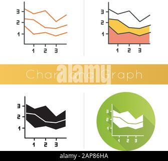 Area chart linear icon. Rising graph with indexes. Increasing diagram ...
