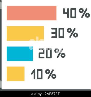 Horizontal histogram icon. Rising interest rate chart. Increasing graph ...