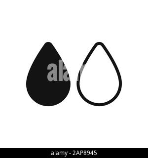Filled and outline drop vector icon, water drop symbol in modern design style for web site and mobile app Stock Vector