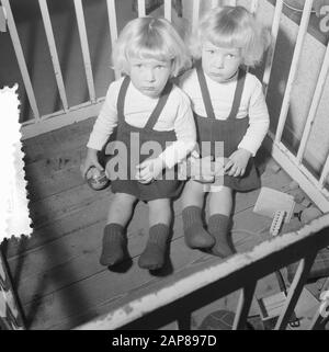 November 8 Siamese twins Folkje en Tjitske de Vries Date: November 1, 1955 Keywords: twins Personal name: Folkje, Vries, Tjitske de Stock Photo